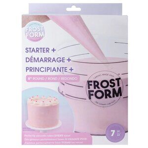 Frost Form Acrylic Kit NEW 8 inch & 6-Piece Cake Decorating Set with Piping Bag